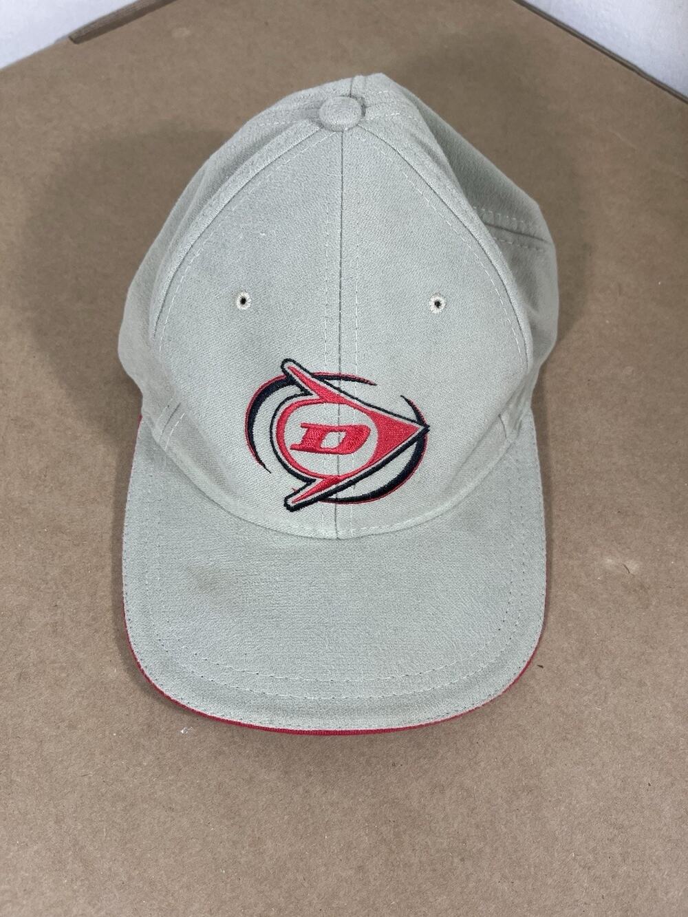 Dunlop Beige Red Adjustable Baseball Cap Motorsport Theme One Size Men